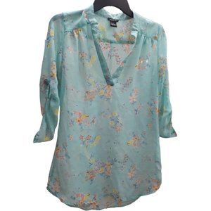 Rue21 Mid Sleeve Sheer Floral Print Shirt